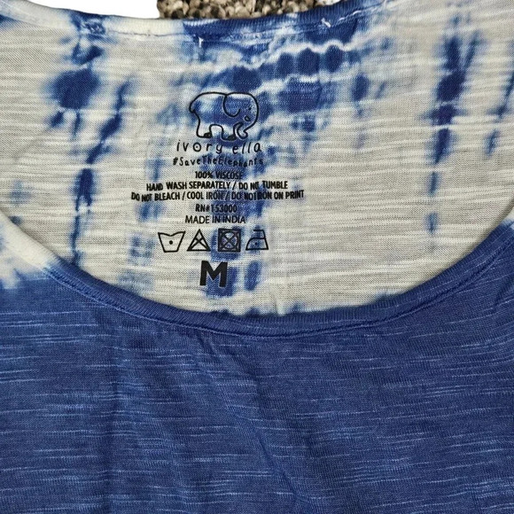 Ivory Ella Viscose‎ Tank Top Blue Tie Dye Size Medium - Picture 10 of 10